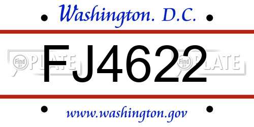 FJ4622 District Of Columbia License Plate