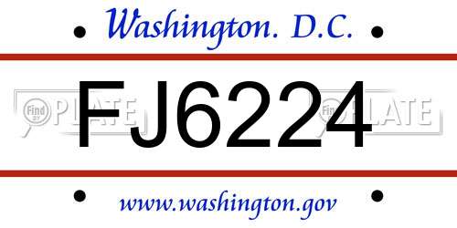 FJ6224 District Of Columbia License Plate