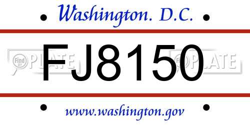 FJ8150 District Of Columbia License Plate