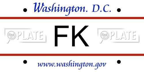 FK District Of Columbia License Plate
