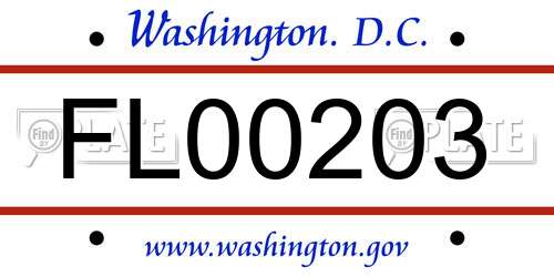FL00203 District Of Columbia License Plate