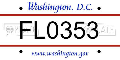 FL0353 District Of Columbia License Plate