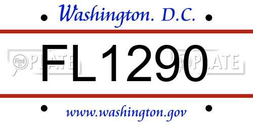 FL1290 District Of Columbia License Plate