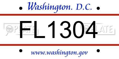 FL1304 District Of Columbia License Plate