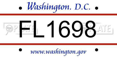 FL1698 District Of Columbia License Plate