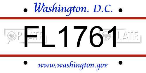 FL1761 District Of Columbia License Plate