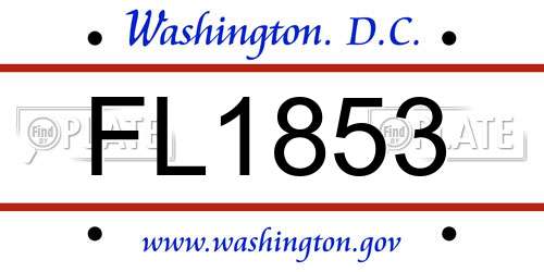 FL1853 District Of Columbia License Plate