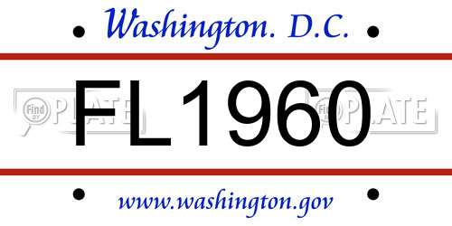 FL1960 District Of Columbia License Plate