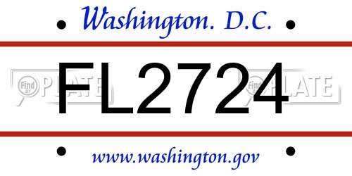FL2724 District Of Columbia License Plate