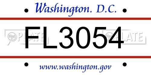 FL3054 District Of Columbia License Plate