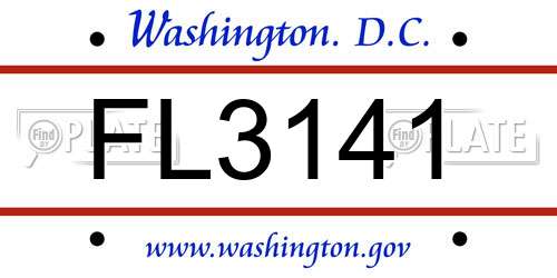 FL3141 District Of Columbia License Plate