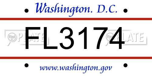 FL3174 District Of Columbia License Plate