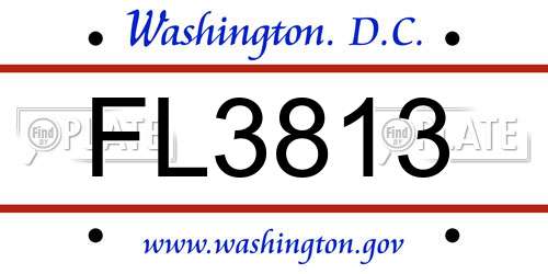 FL3813 District Of Columbia License Plate