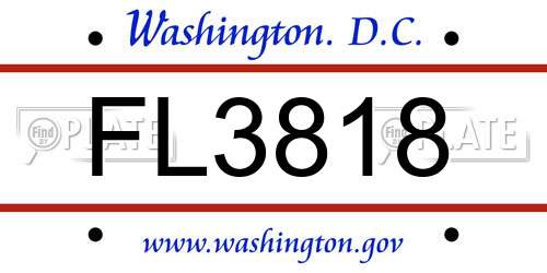 FL3818 District Of Columbia License Plate