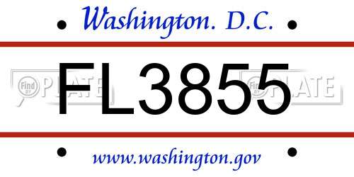 FL3855 District Of Columbia License Plate