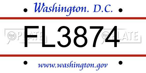 FL3874 District Of Columbia License Plate