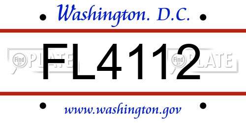 FL4112 District Of Columbia License Plate
