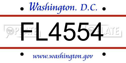 FL4554 District Of Columbia License Plate