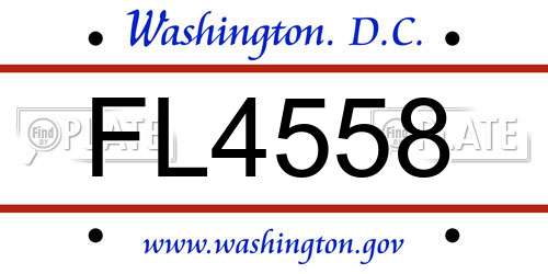 FL4558 District Of Columbia License Plate