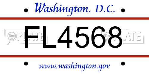 FL4568 District Of Columbia License Plate