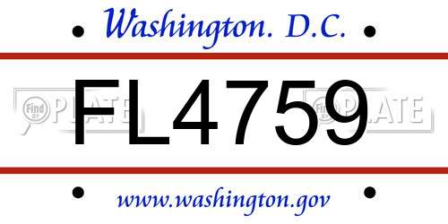 FL4759 District Of Columbia License Plate