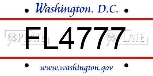 FL4777 District Of Columbia License Plate