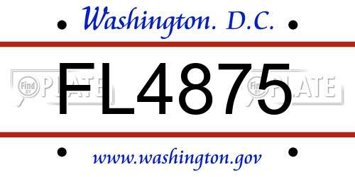FL4875 District Of Columbia License Plate
