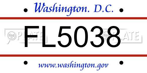 FL5038 District Of Columbia License Plate