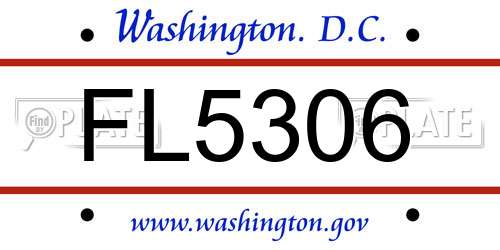 FL5306 District Of Columbia License Plate