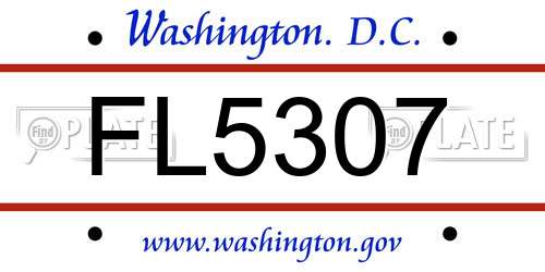 FL5307 District Of Columbia License Plate