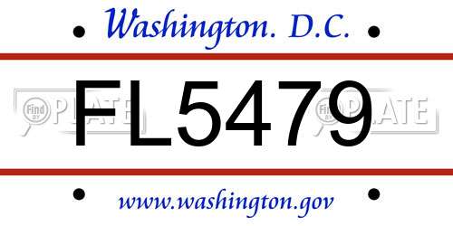 FL5479 District Of Columbia License Plate