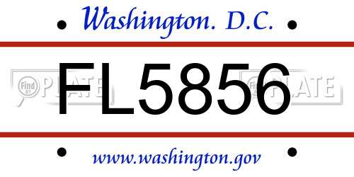 FL5856 District Of Columbia License Plate