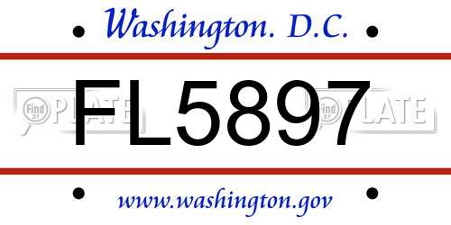 FL5897 District Of Columbia License Plate