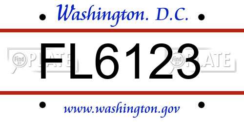FL6123 District Of Columbia License Plate