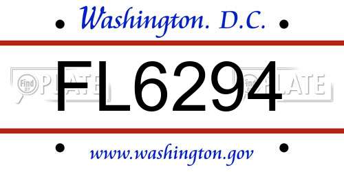 FL6294 District Of Columbia License Plate