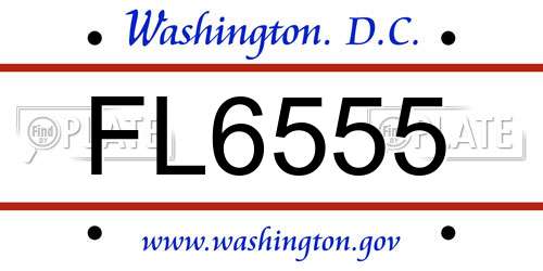 FL6555 District Of Columbia License Plate