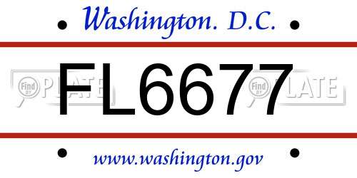 FL6677 District Of Columbia License Plate