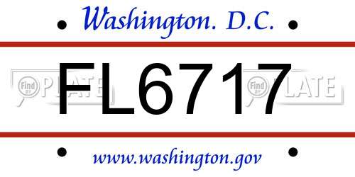 FL6717 District Of Columbia License Plate