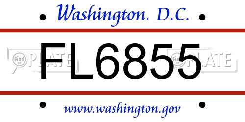 FL6855 District Of Columbia License Plate