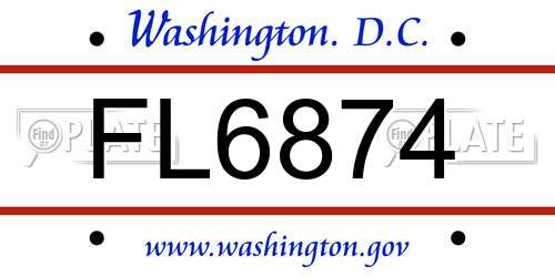 FL6874 District Of Columbia License Plate