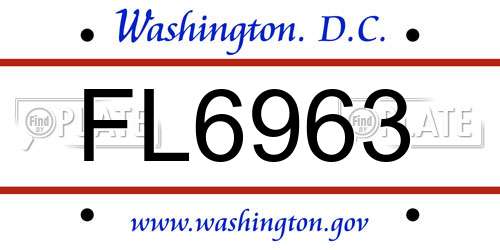 FL6963 District Of Columbia License Plate