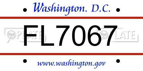 FL7067 District Of Columbia License Plate