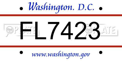 FL7423 District Of Columbia License Plate