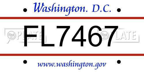 FL7467 District Of Columbia License Plate