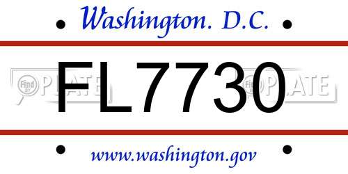 FL7730 District Of Columbia License Plate