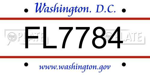 FL7784 District Of Columbia License Plate