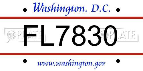 FL7830 District Of Columbia License Plate