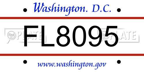 FL8095 District Of Columbia License Plate