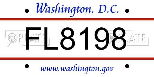 FL8198 District Of Columbia License Plate