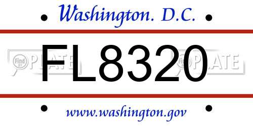 FL8320 District Of Columbia License Plate